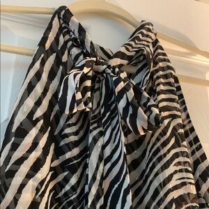 Zebra Print Halter Top with Bow